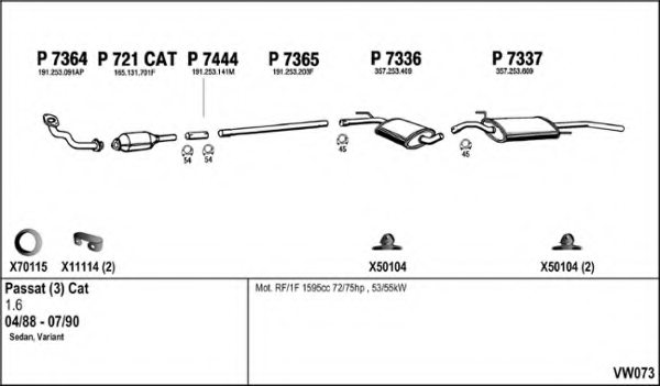 FENNO VW073 Exhaust System